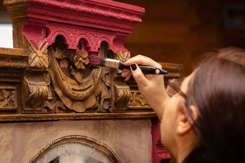 Intricate Detailing Inside the Armoire